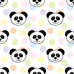 Panda seamless pattern.  cartoon Panda background. Good for  wallpaper, design for fabric and decor. 