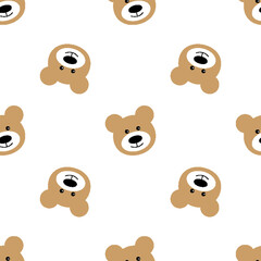 Obraz premium bears Seamless Pattern. cartoon baby bears background. Good for wallpaper, design for fabric and decor. 