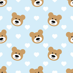 bears  Seamless Pattern.  cartoon baby bears background. Good for  wallpaper, design for fabric and decor. 