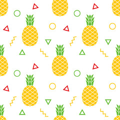 pineapple Seamless  pattern.  cartoon pineapple background. Good for  wallpaper, design for fabric and decor. 