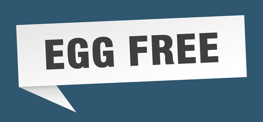 egg free banner. egg free speech bubble. egg free sign