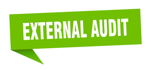 external audit banner. external audit speech bubble. external audit sign