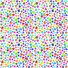 Obraz premium heart Seamless pattern on a white background. Hand drawn colorful heart abstract background. 