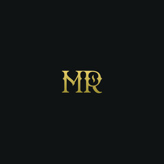 Fototapeta na wymiar Creative Minimal Geometric style MR RM M R letter icon logo