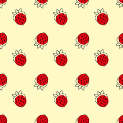 strawberry Seamless pattern. cartoon strawberry  background. Good for wallpaper, design for fabric and decor.