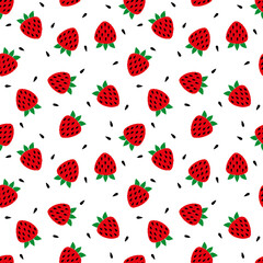 strawberry Seamless pattern. cartoon strawberry  background. Good for wallpaper, design for fabric and decor.