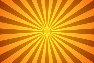 Orange Sunburst Pattern Background. Rays. Radial. Summer Banner. Vector Illustration