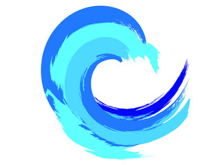 Grunge Wave Logo Element. Surfing Icon . Brush Stroke . Vector Illustration. 