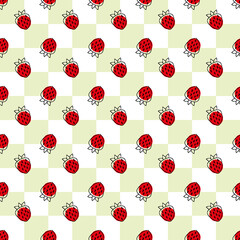 strawberry Seamless pattern. cartoon strawberry  background. Good for wallpaper, design for fabric and decor.