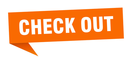 check out banner. check out speech bubble. check out sign