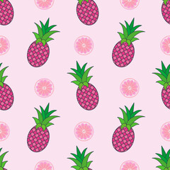 Pineapple vector pattern for design and decoration