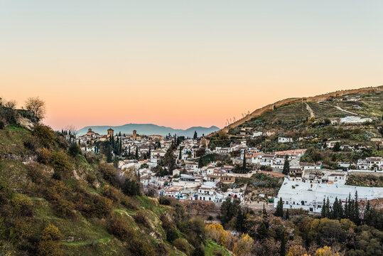 Sacromonte from Avellano Road in Granada, Spain.