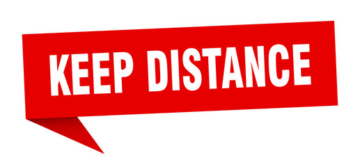 keep distance banner. keep distance speech bubble. keep distance sign