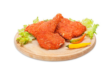 Crispy Raw Flavored chicken quarter marinated with red ground pepper