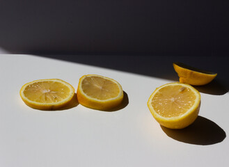 Lemons isolated on background. Fresh food. Nature. Still life.