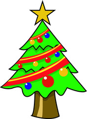 Christmas tree icon, vector, illustration isolated
