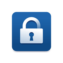 Lock icon - data security account protection sign - padlock with keyhole - safety and privacy emblem