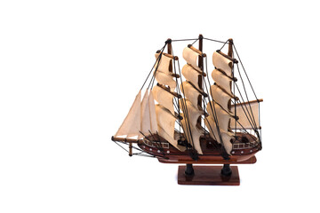 The classic simulate barque for display and decorate with isolated background.