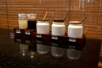 flavoring set for customer service in japanese restaurant.