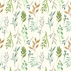 Fototapeta na wymiar leaf floral watercolor samples pattern