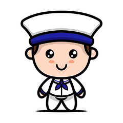 Cute sailor mascot design illustration