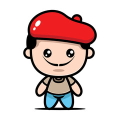 Cute painter artist mascot design illustration