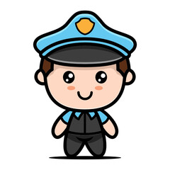 Cute police design mascot illustration