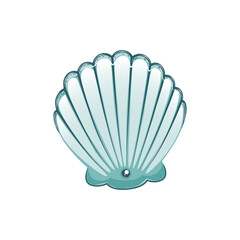 Turquoise sea shell stock vector illustration isolated on white background