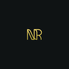Fototapeta na wymiar Creative Minimal Geometric style NR RN N R letter icon logo