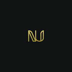 Creative Minimal  Geometric style NU UN N U  letter icon logo