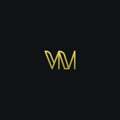 Creative Minimal  Geometric style VM MV M V letter icon logo