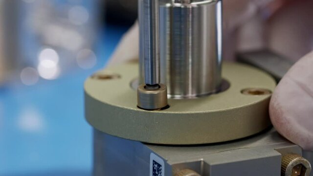 Close up of assembly of advanced electronic and mecanical equipment