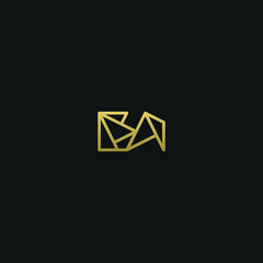 Creative Minimal  Geometric style MD DM letter icon logo
