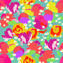 seamless floral pattern. flower illustration for fabric, wallpaper, textile, wrapping paper.