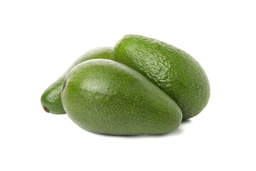 Ripe fresh avocado isolated on white background