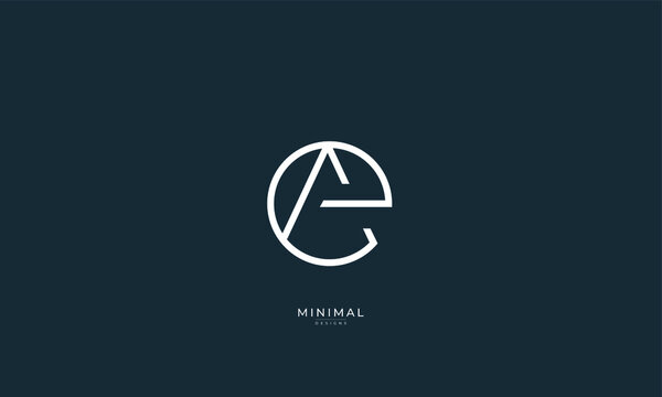 Alphabet letter icon logo EA or AE