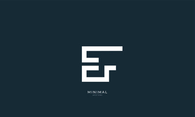 Alphabet letter icon logo EF