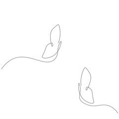 Butterfly fly line drawing vector illustration