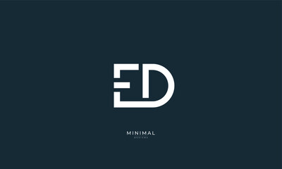 Obraz premium Alphabet letter icon logo ED