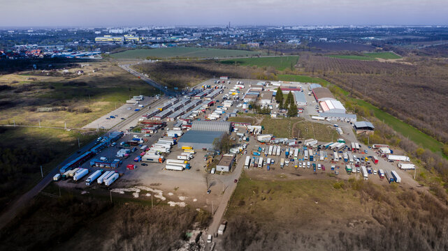 Grocery Market From Above.