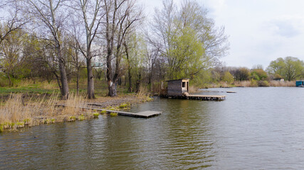 Fototapeta na wymiar Reservoir in Ukraine, Kharkov region.
