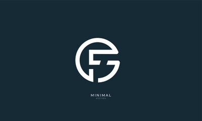 Fototapeta premium Alphabet letter icon logo FG or GF