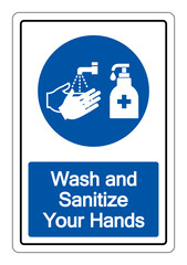 Wash and Sanitizer Your Hands Symbol Sign ,Vector Illustration, Isolate On White Background Label. EPS10