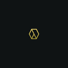 Unique minimal and creative style golden and black color O initial based logo