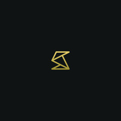Unique minimal and creative style golden and black color S initial based logo