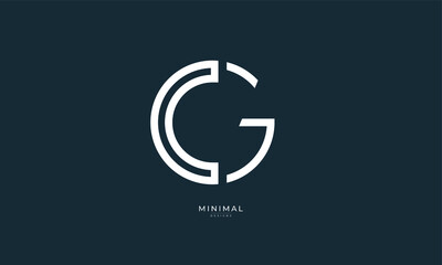 Alphabet letter icon logo  CG or GC