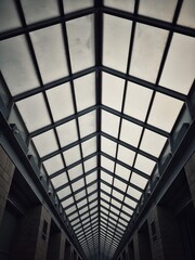 Glass roof inside a hall
