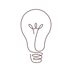 Light bulb continuous line vector illustration with editable stroke. © Yuliia Osadcha