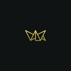 Unique minimal and creative style golden and black color VK or KV initial based logo