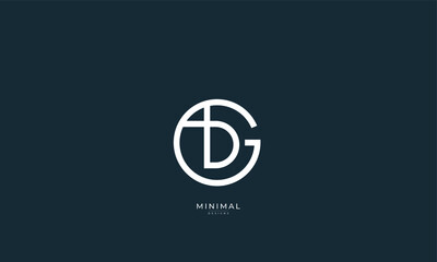 Alphabet letter icon logo GD, DG